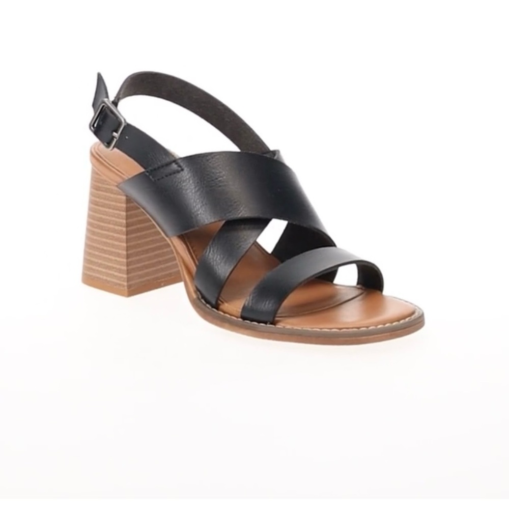 Black Strappy Heeled Sandals size 8.5